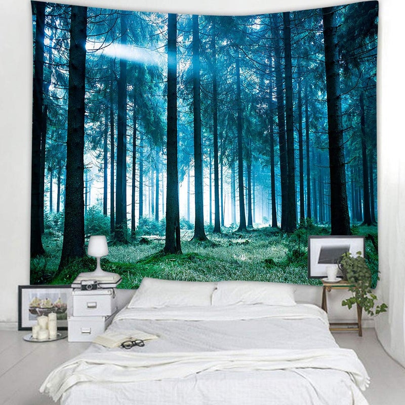 Llamazing Forest Tapestry - Home Decor Landscape for Living Room & Bedroom (Forest White Light, 78''L60''W) - Image 3